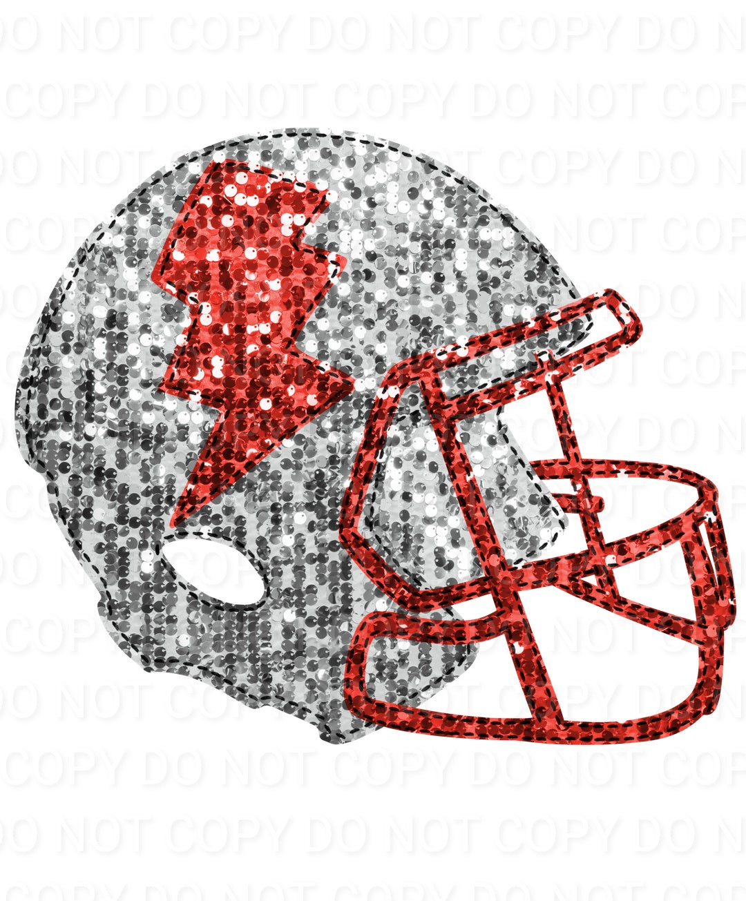 Faux Sequin Bolt Football Helmet (Direct To Film)