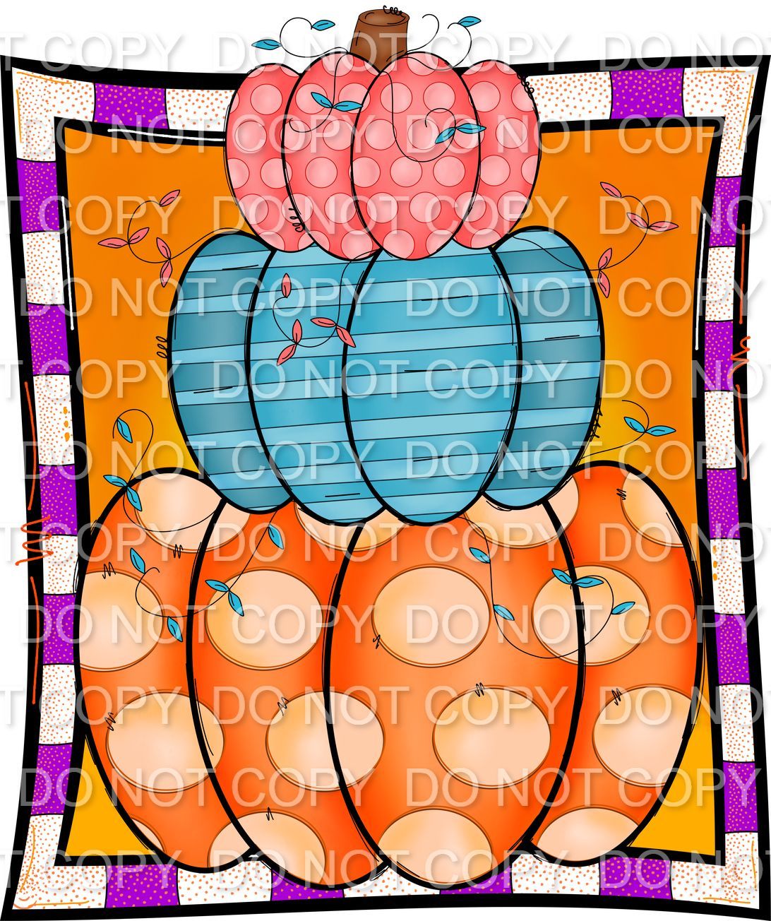 Stacked Pumpkins in Frame (Direct To Film)