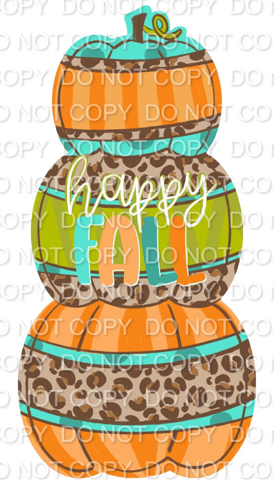 Happy Fall Stacked Pumpkins fall tones (Direct To Film)