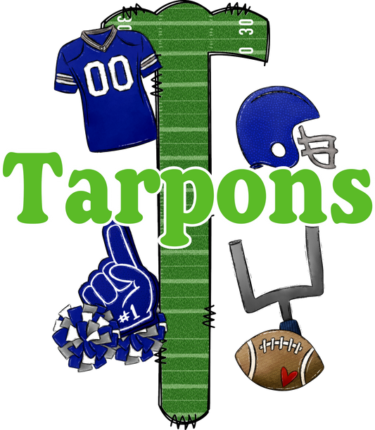 TARPONS  LETTER FOOTBALL FIELD - GRN (Direct To Film)
