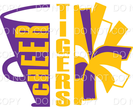 Purple Tigers Megaphone Pom Pom (Sublimation)