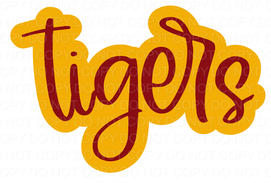 Tigers Script Outline Crimson (Direct To Film)