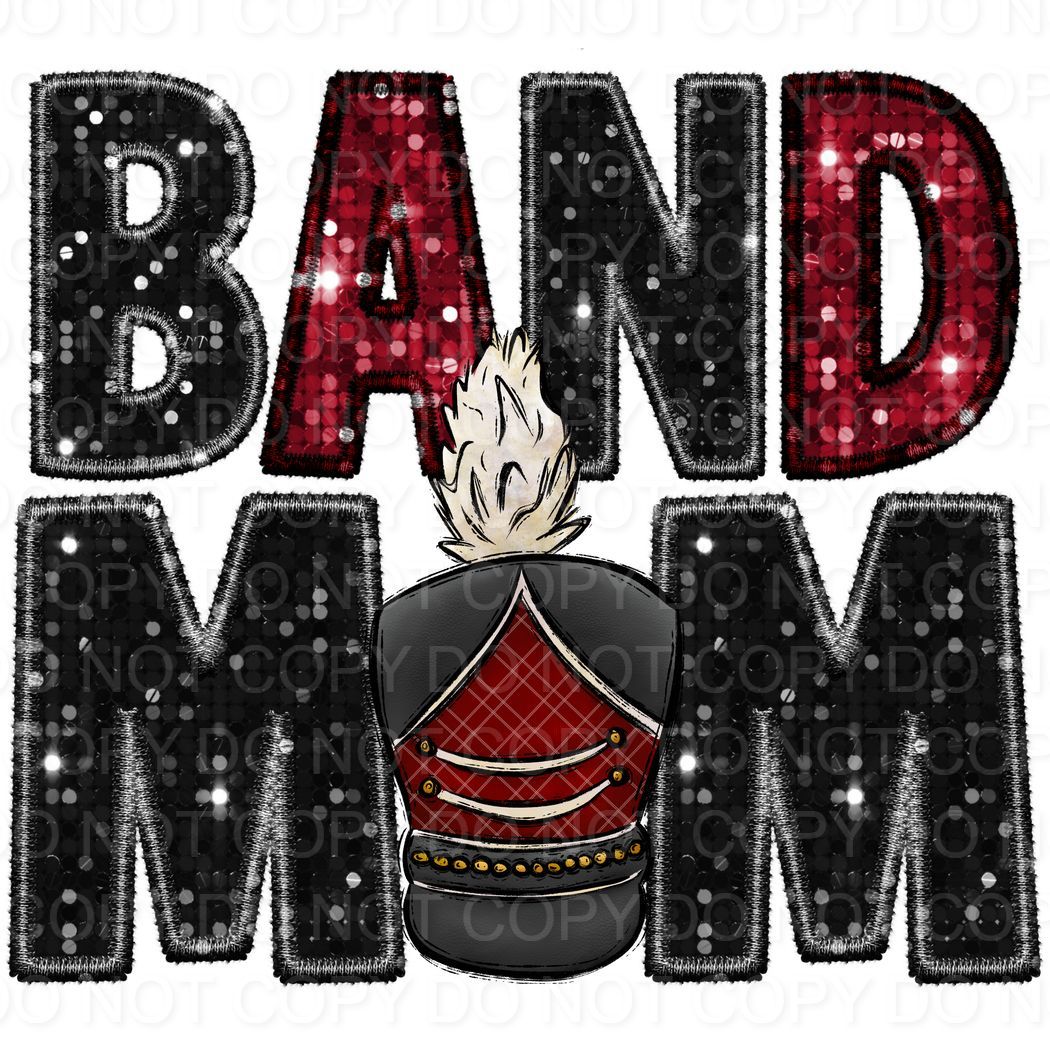 Faux Sequin Band Mom (Direct To Film)