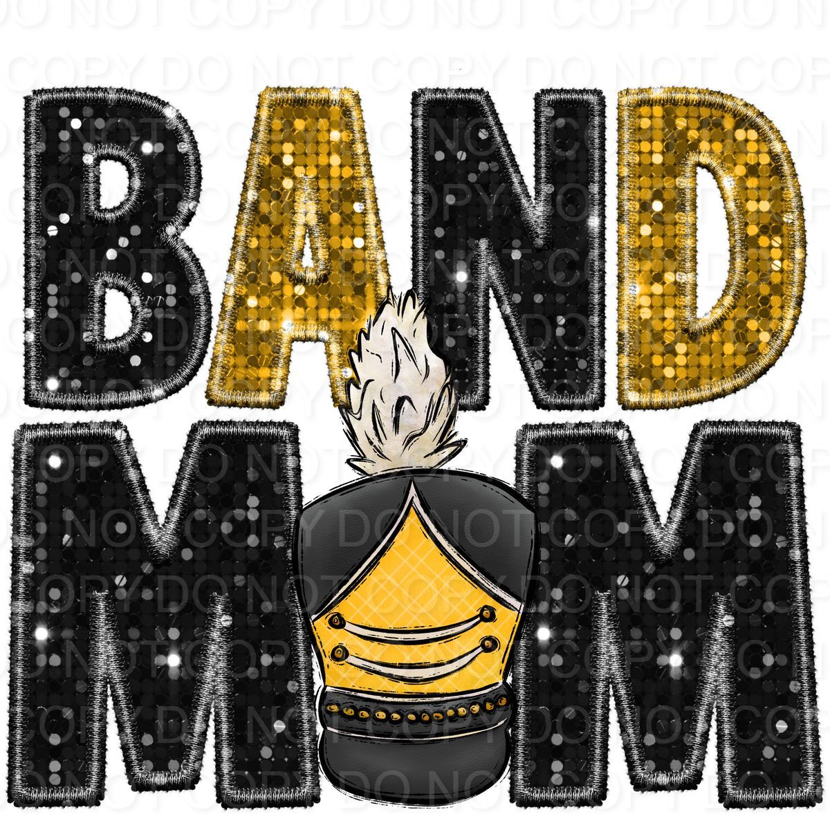 Faux Sequin Band Mom (Direct To Film)