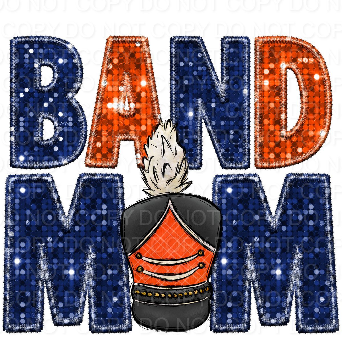 Faux Sequin Band Mom (Direct To Film)