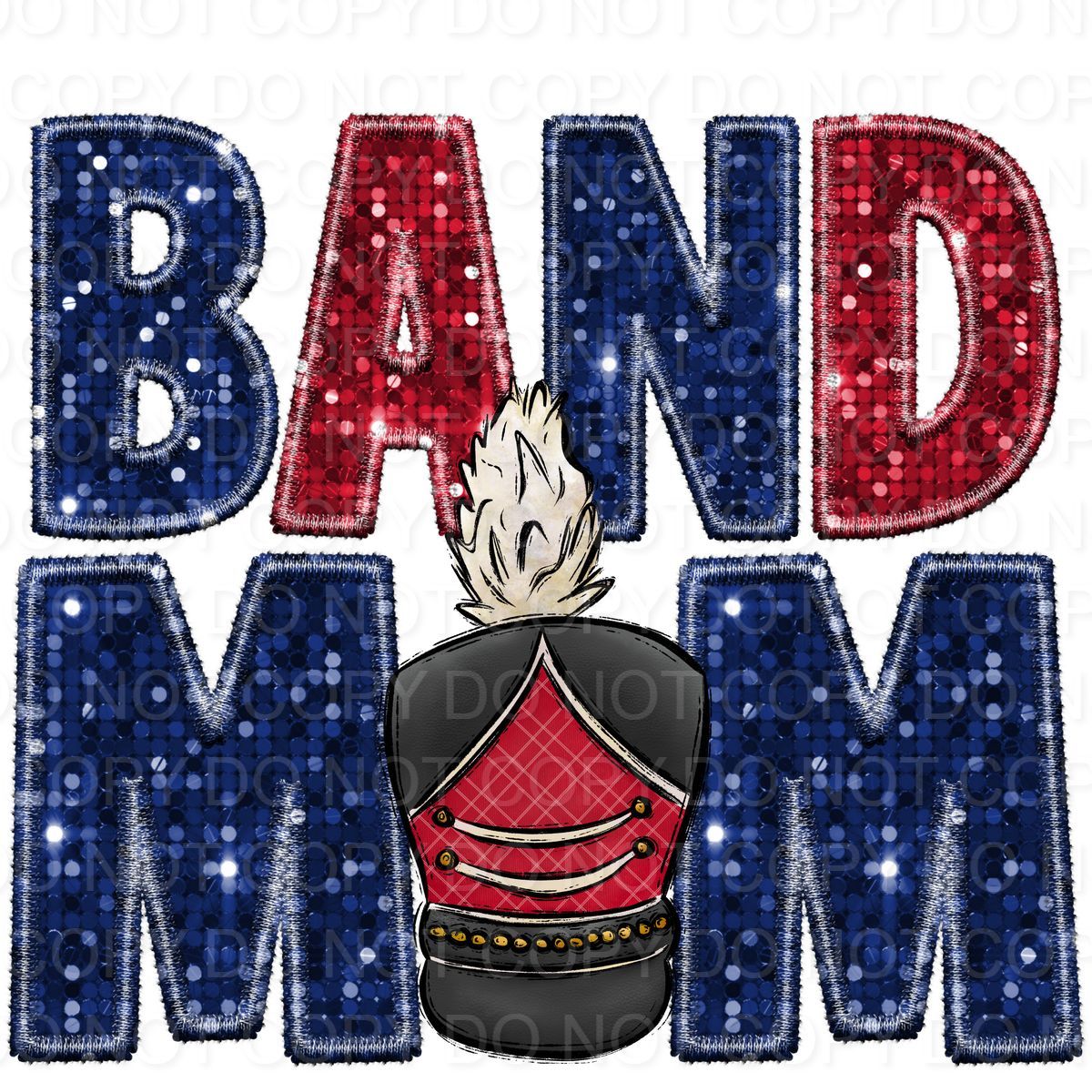 Faux Sequin Band Mom (Direct To Film)