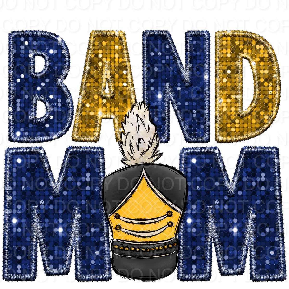 Faux Sequin Band Mom (Direct To Film)
