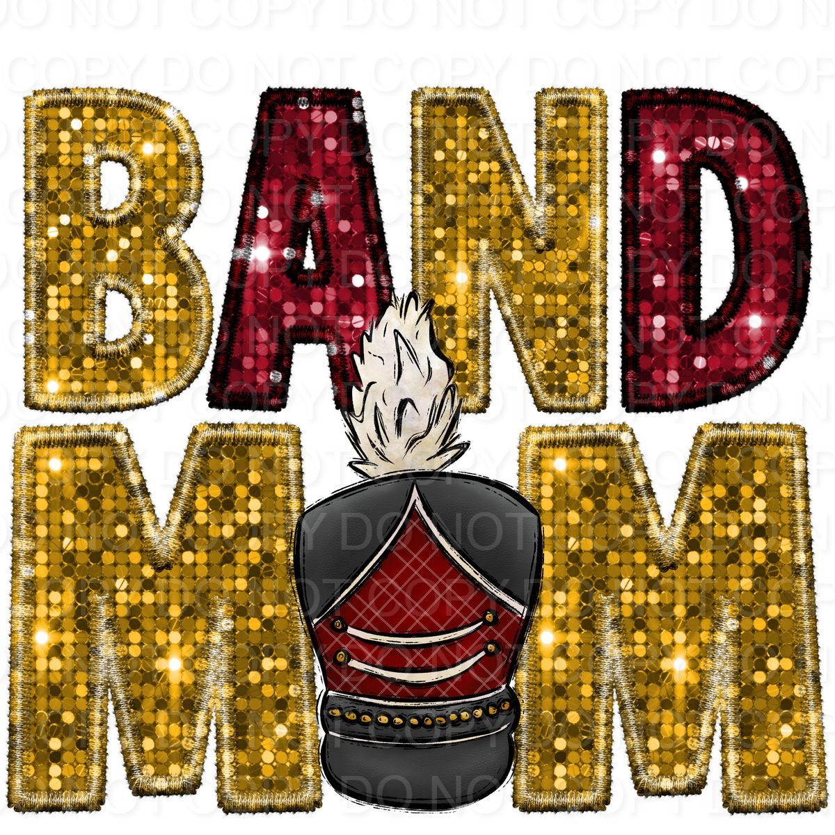 Faux Sequin Band Mom (Direct To Film)