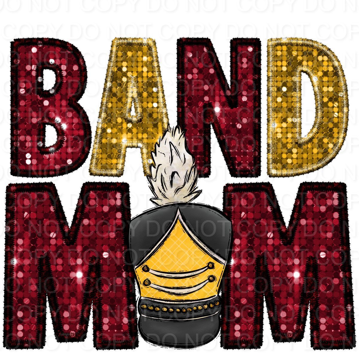 Faux Sequin Band Mom (Direct To Film)