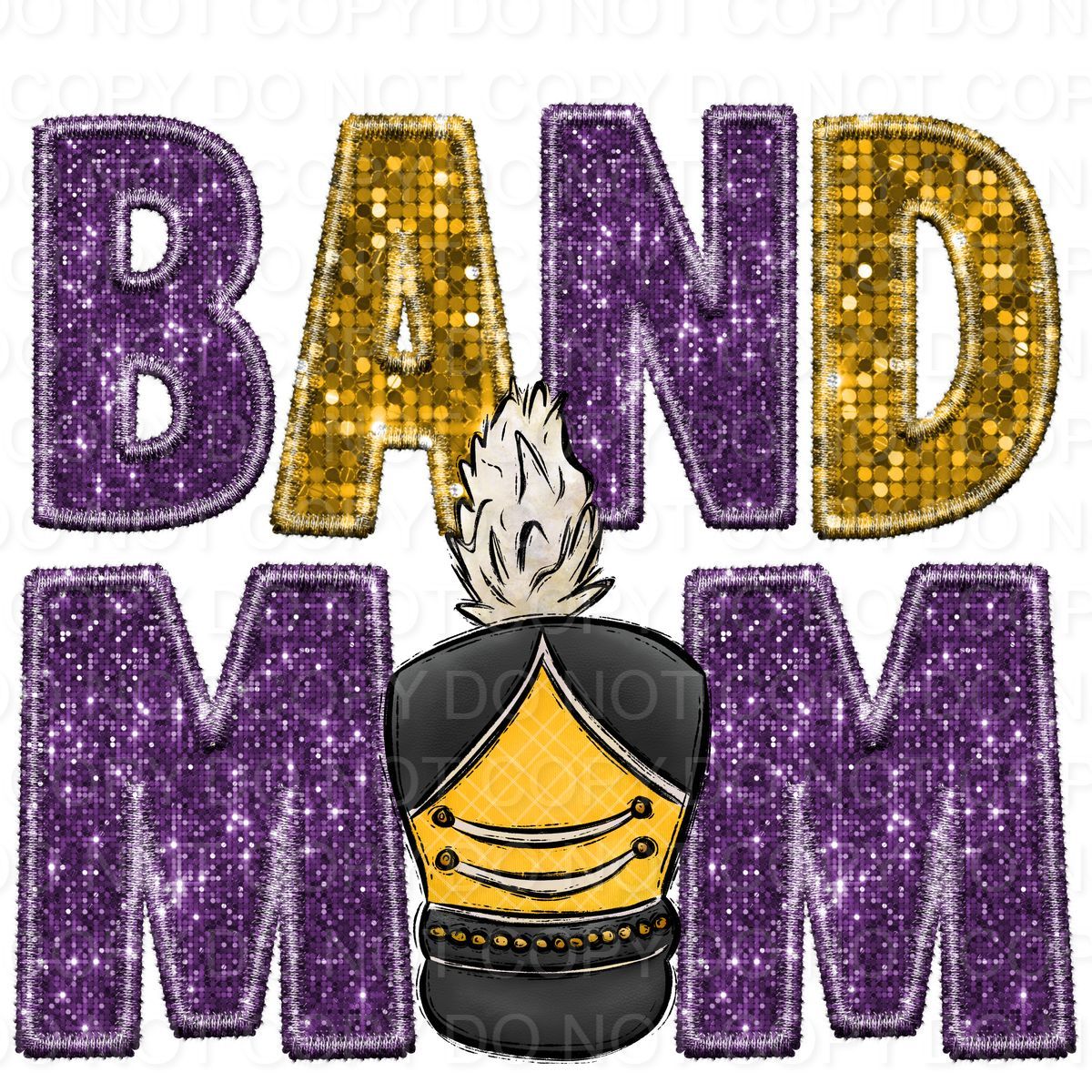 Faux Sequin Band Mom (Direct To Film)