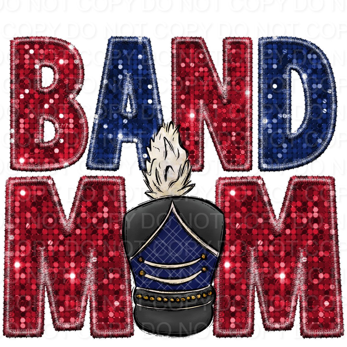 Faux Sequin Band Mom (Direct To Film)