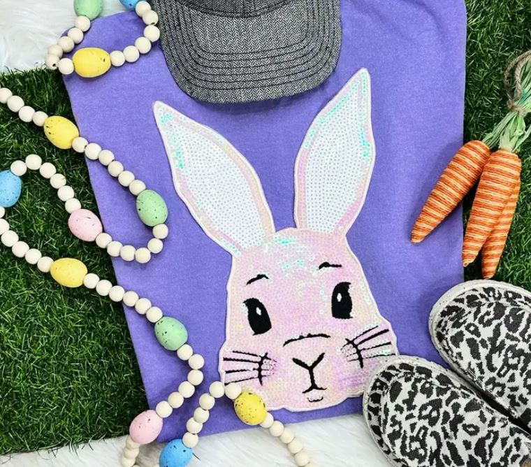 Sequin Bunny Face Patch