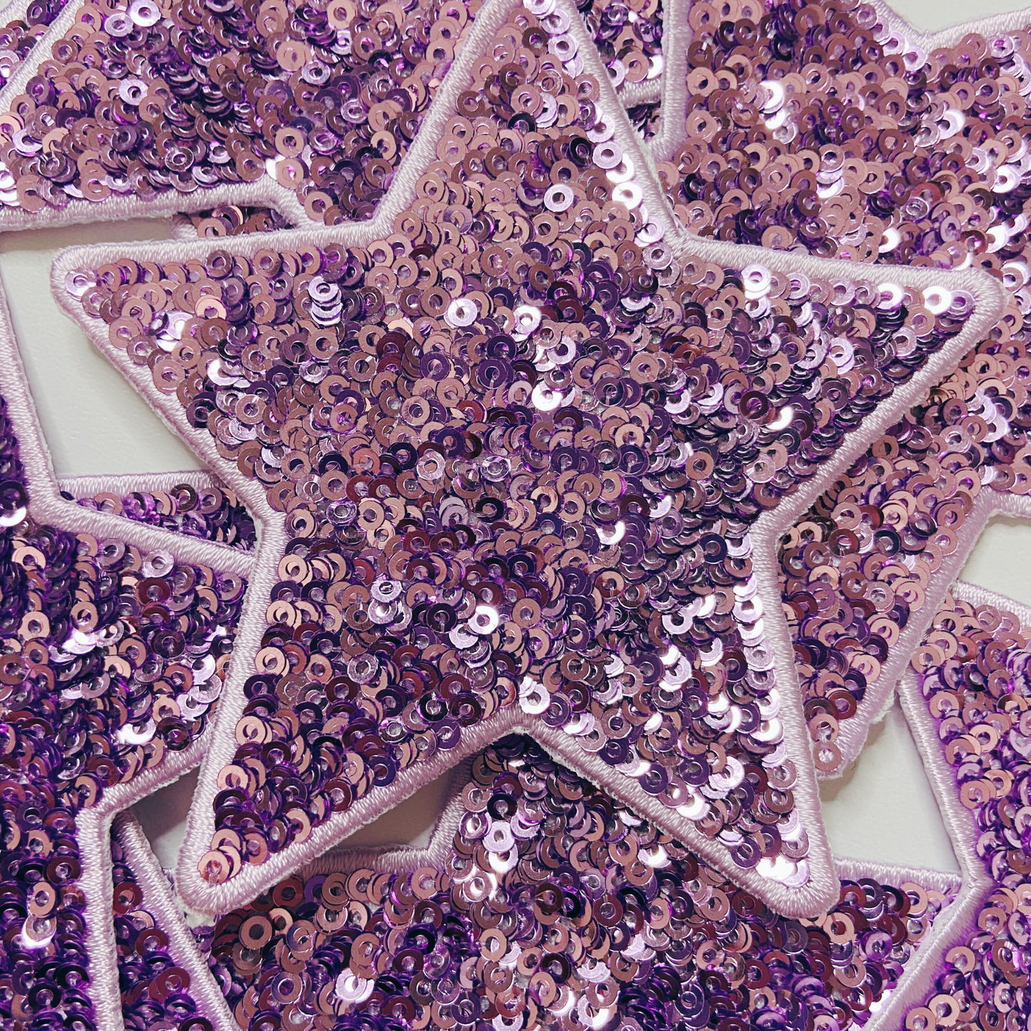 4" Purple Star - Sequin Embroidered Hat Patch