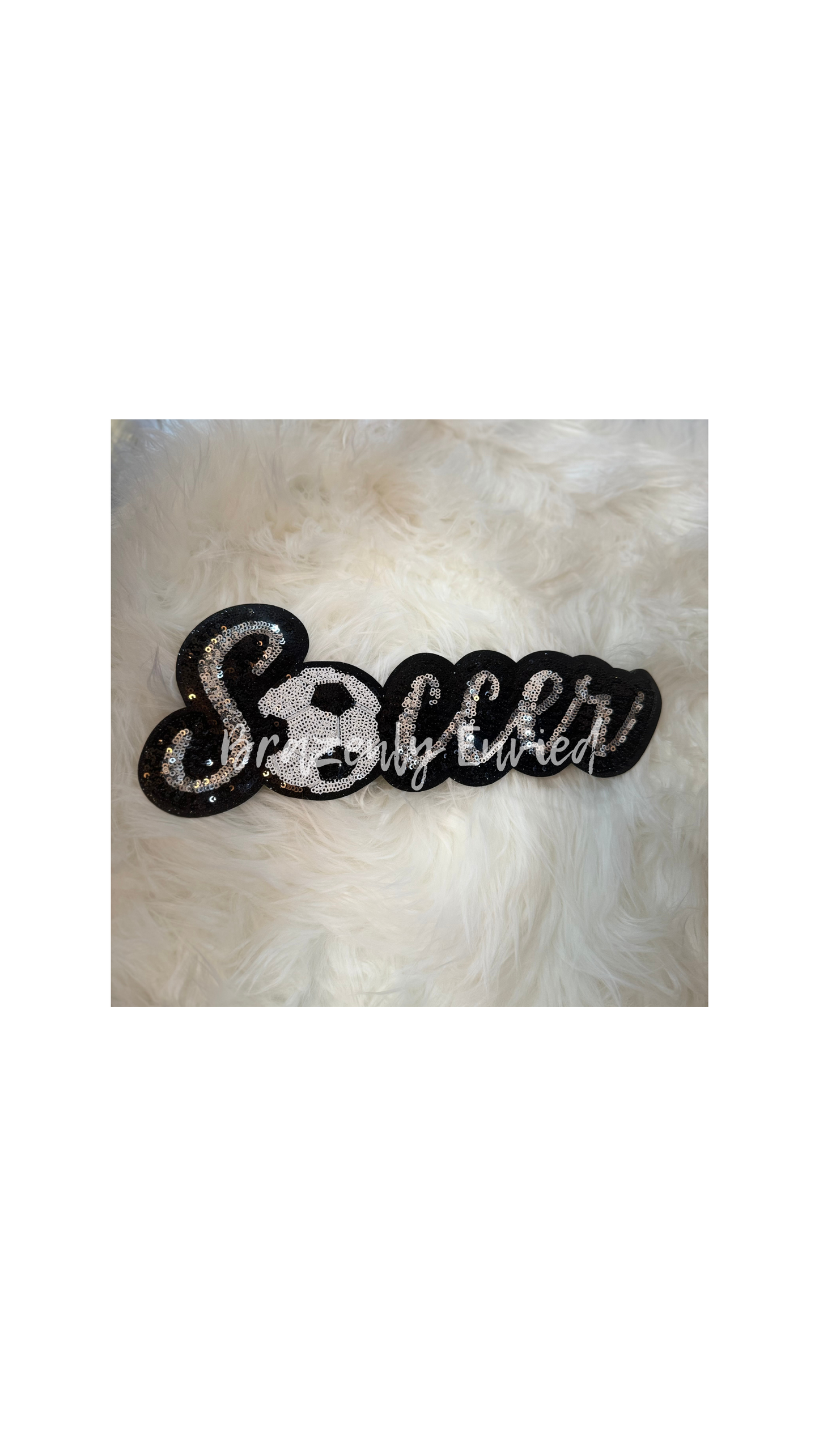 "Soccer" word Sequin patch