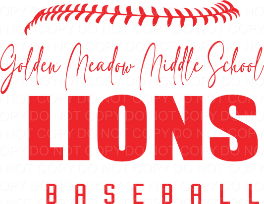 Golden Meadow Middle School Half Ball DTF Print