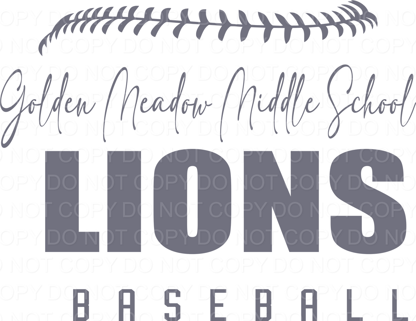 Golden Meadow Middle School Half Ball DTF Print