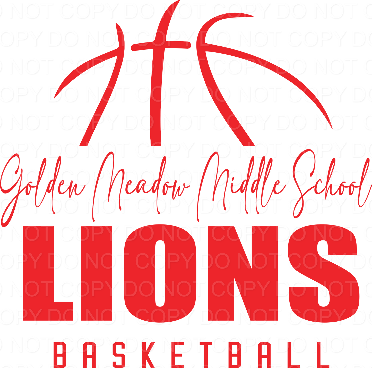 Golden Meadow Middle School Half Ball DTF Print