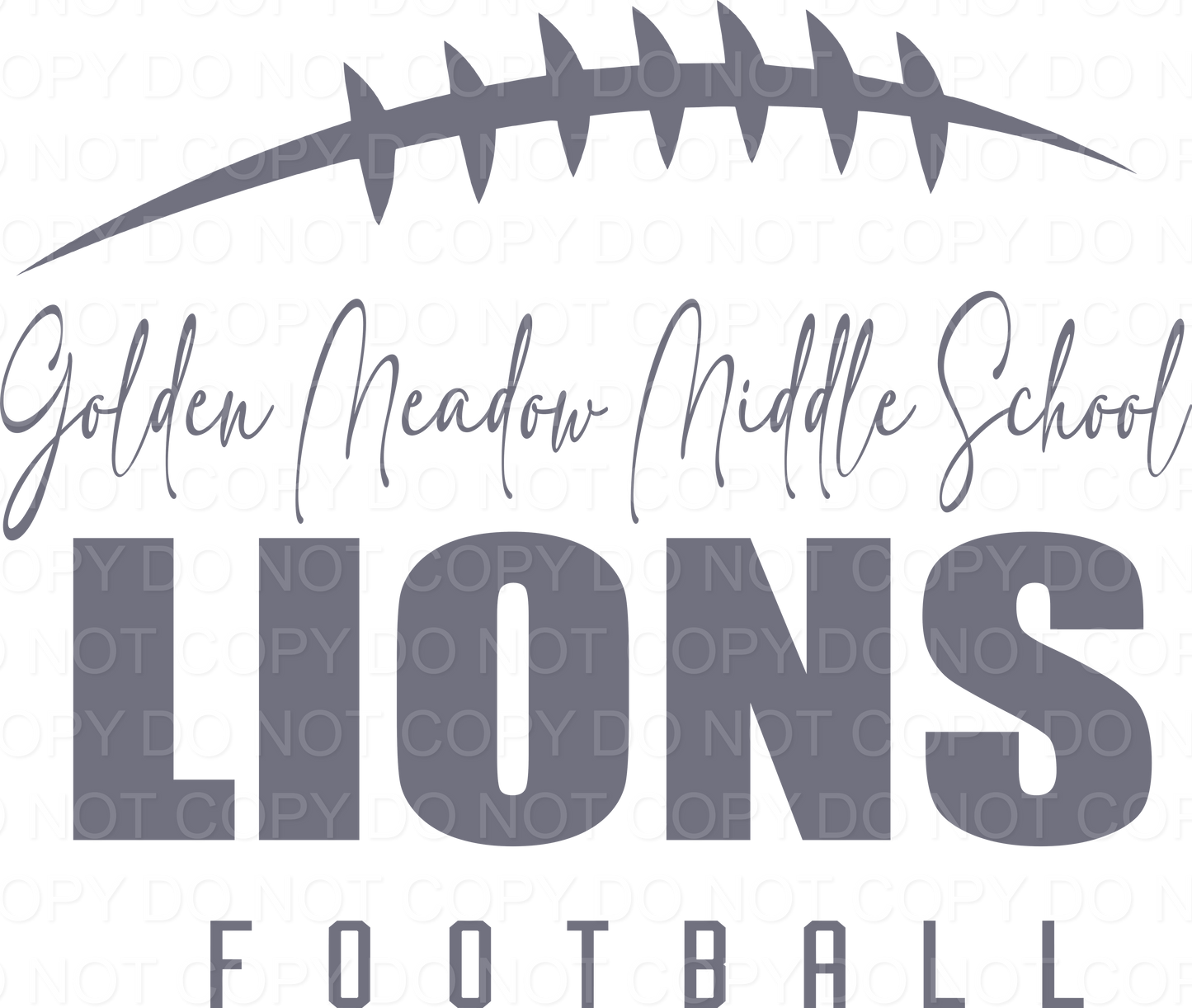 Golden Meadow Middle School Half Ball DTF Print