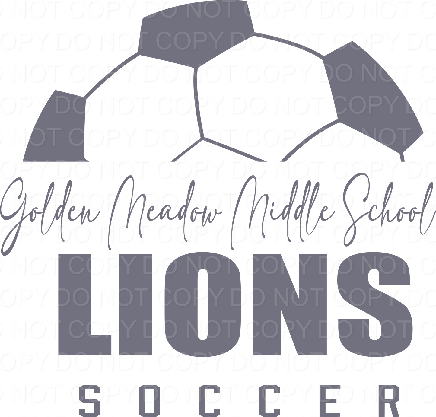 Golden Meadow Middle School Half Ball DTF Print