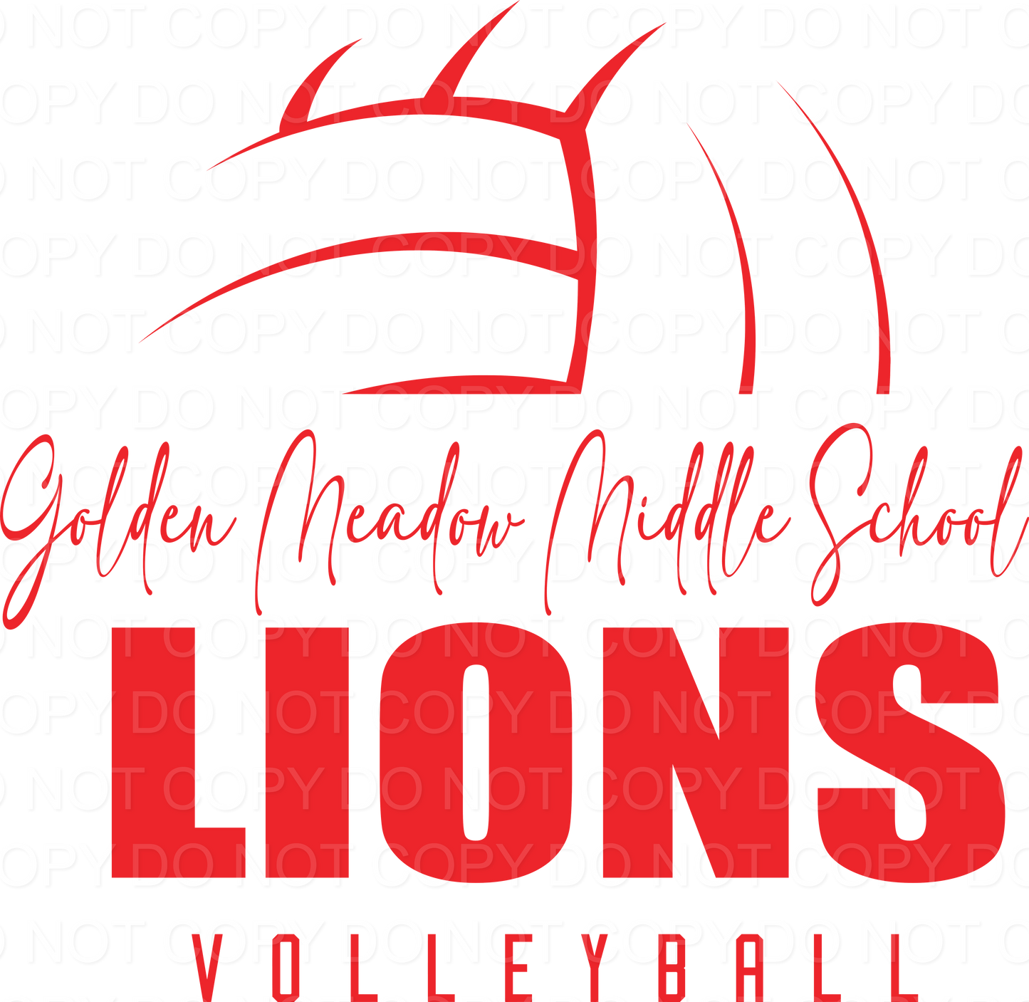 Golden Meadow Middle School Half Ball DTF Print