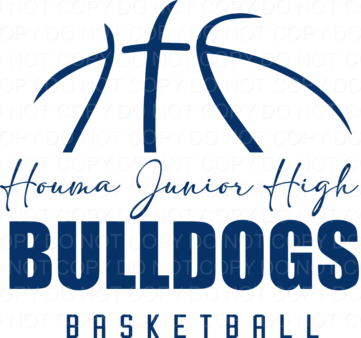 Houma Jr. High School Half Ball DTF Print