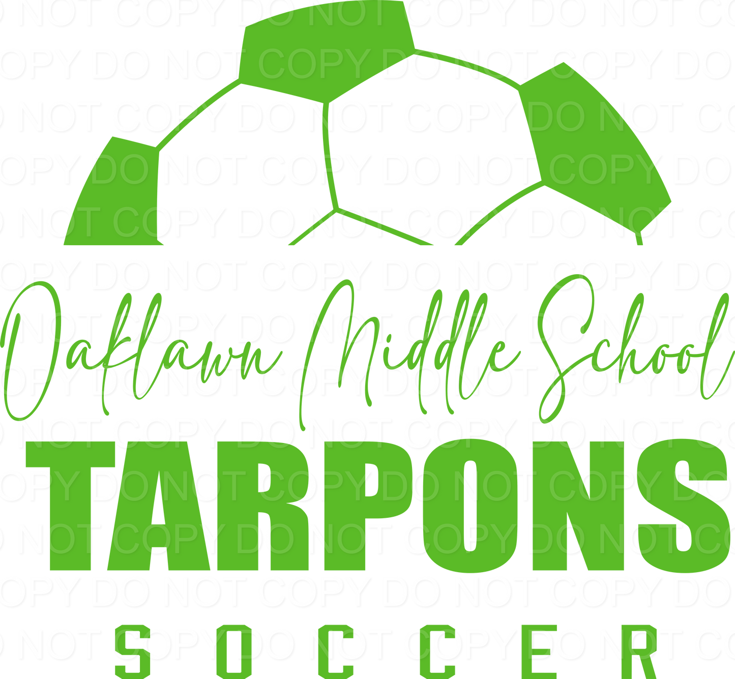 Oaklawn  Middle School Half Ball DTF Print