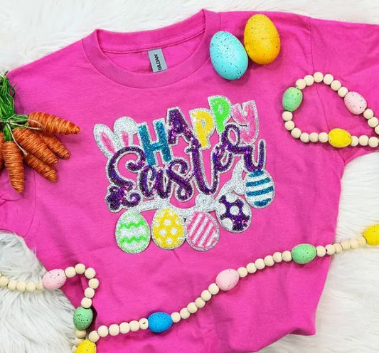 Sequin Happy Easter Youth Patch