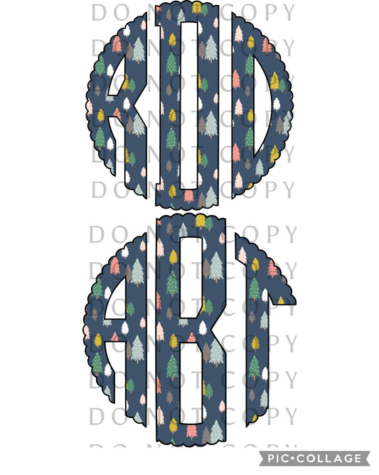 Blue Christmas Monogram (Direct To Film)