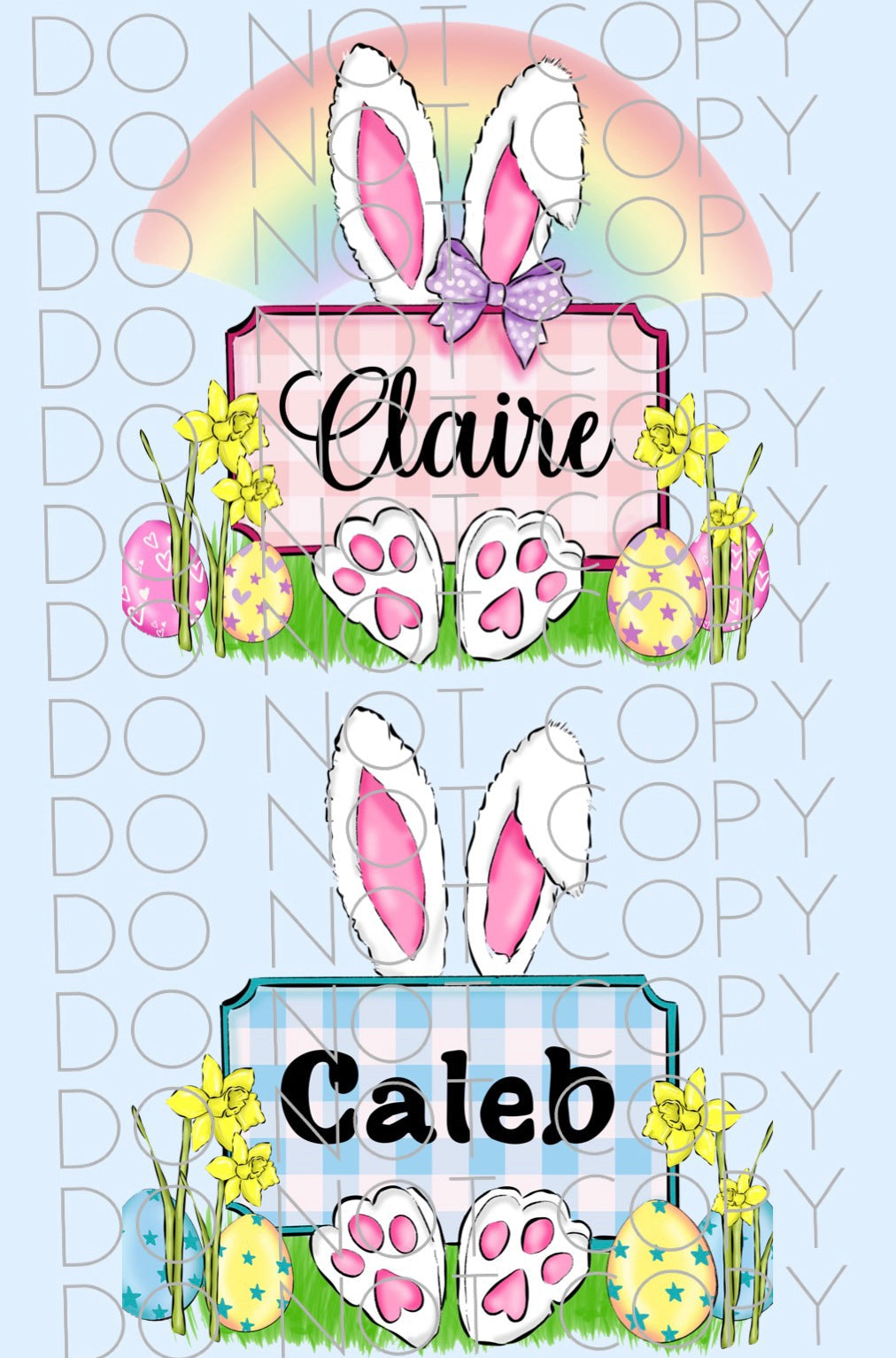Easter Bunny Plaque with Name (Direct To Film)