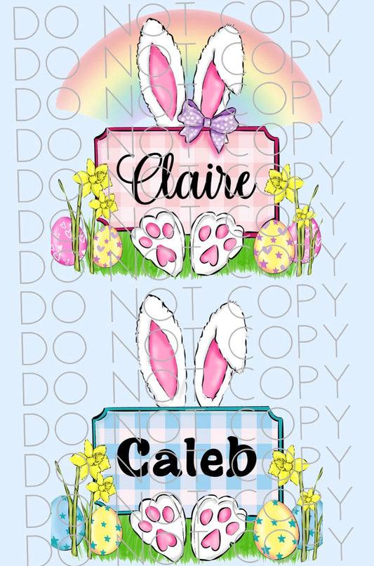 Easter Bunny Plaque with Name (Direct To Film)