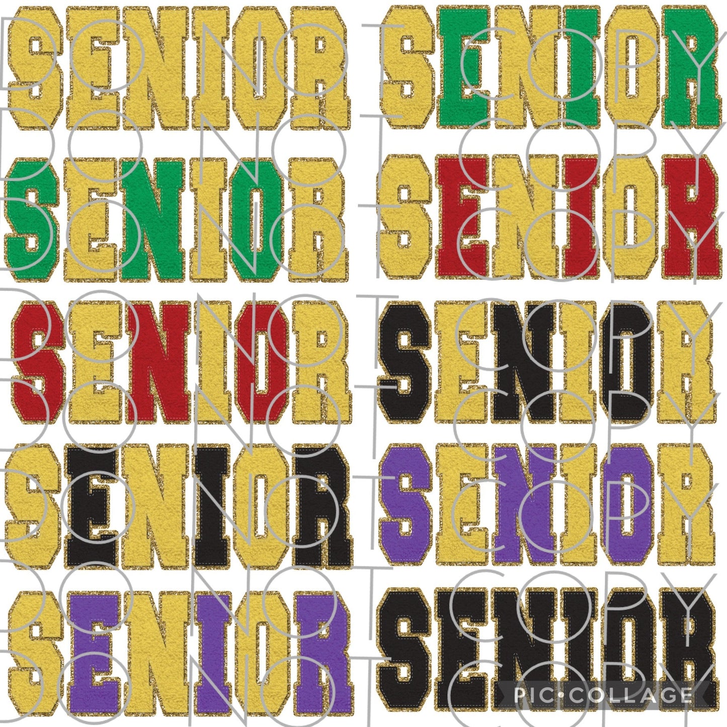 SENIOR Faux Chenille Letters