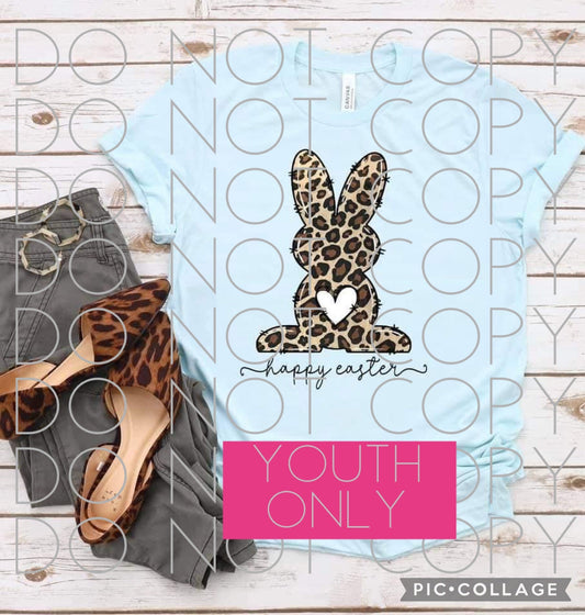 Happy Easter Cheetah Print Bunny Full Color (Youth)