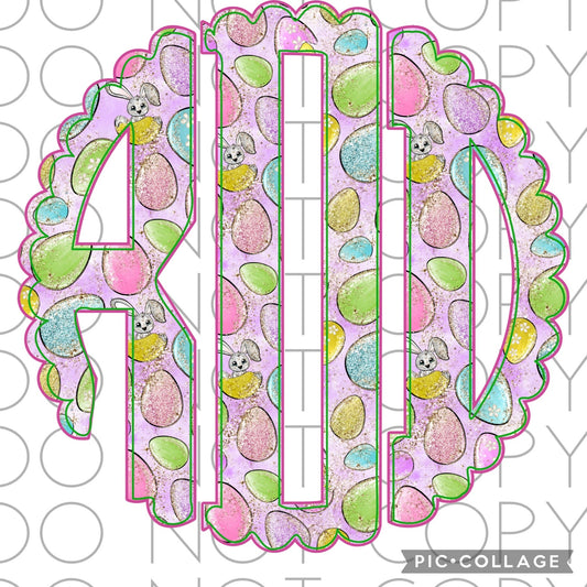 Easter Scallop Monogram(Direct To Film)