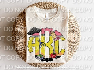 Teacher Pencil with Elements Monogram(Sublimation)