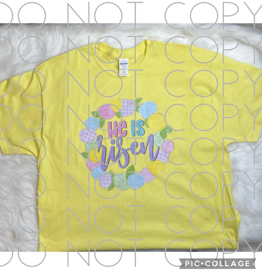 He is risen with Floral Wreath Full Color (Adult)