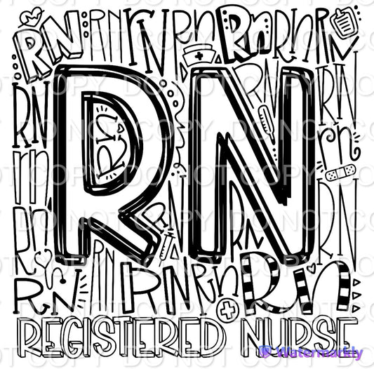 Registered Nurse Typography Single Color (Adult)