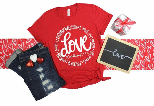 Love on Red Gildan Soft-Style Tee (Adult)