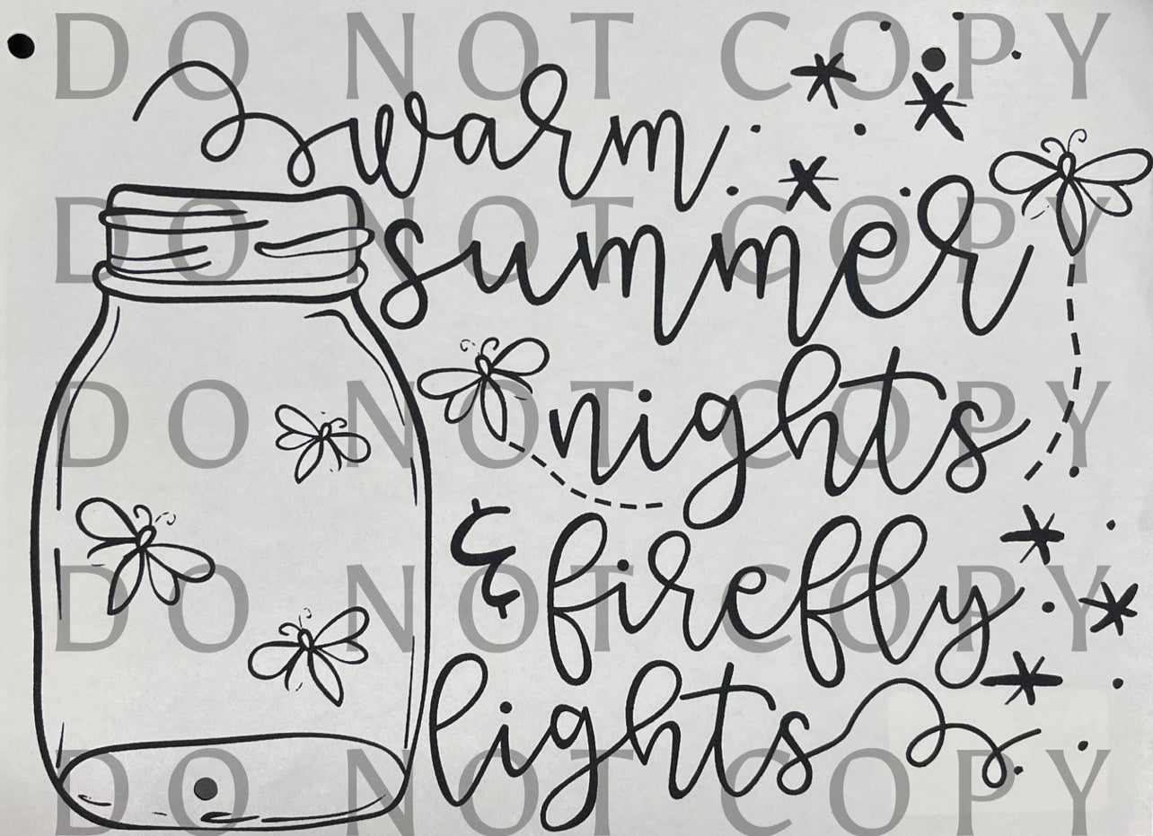 Warm Summer Nights and Firefly Lights Single Color (Adult)