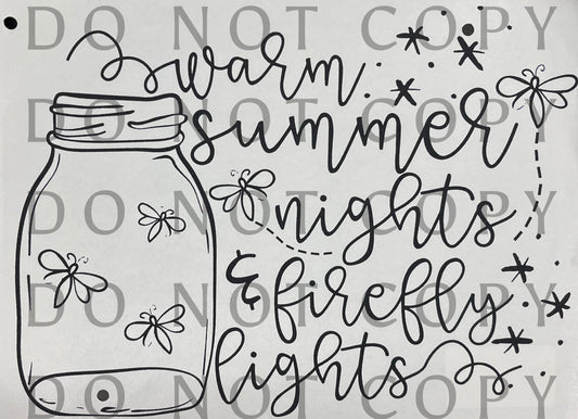 Warm Summer Nights and Firefly Lights Single Color (Adult)