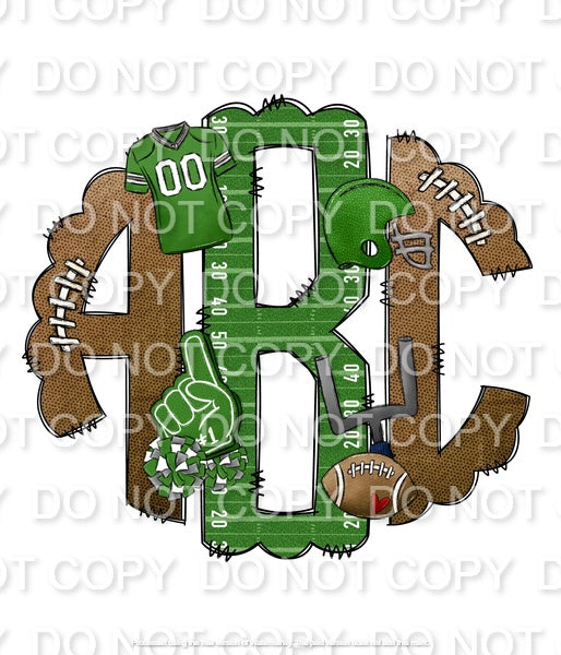 Gridiron with Team Colors Monogram(Sublimation)