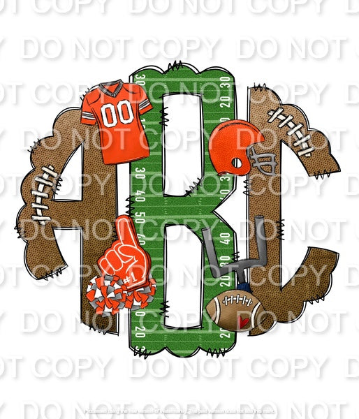 Gridiron with Team Colors Monogram(Sublimation)
