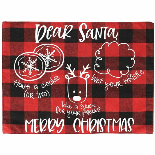 Dear Santa Placemats with Reindeer Screen Print ONLY