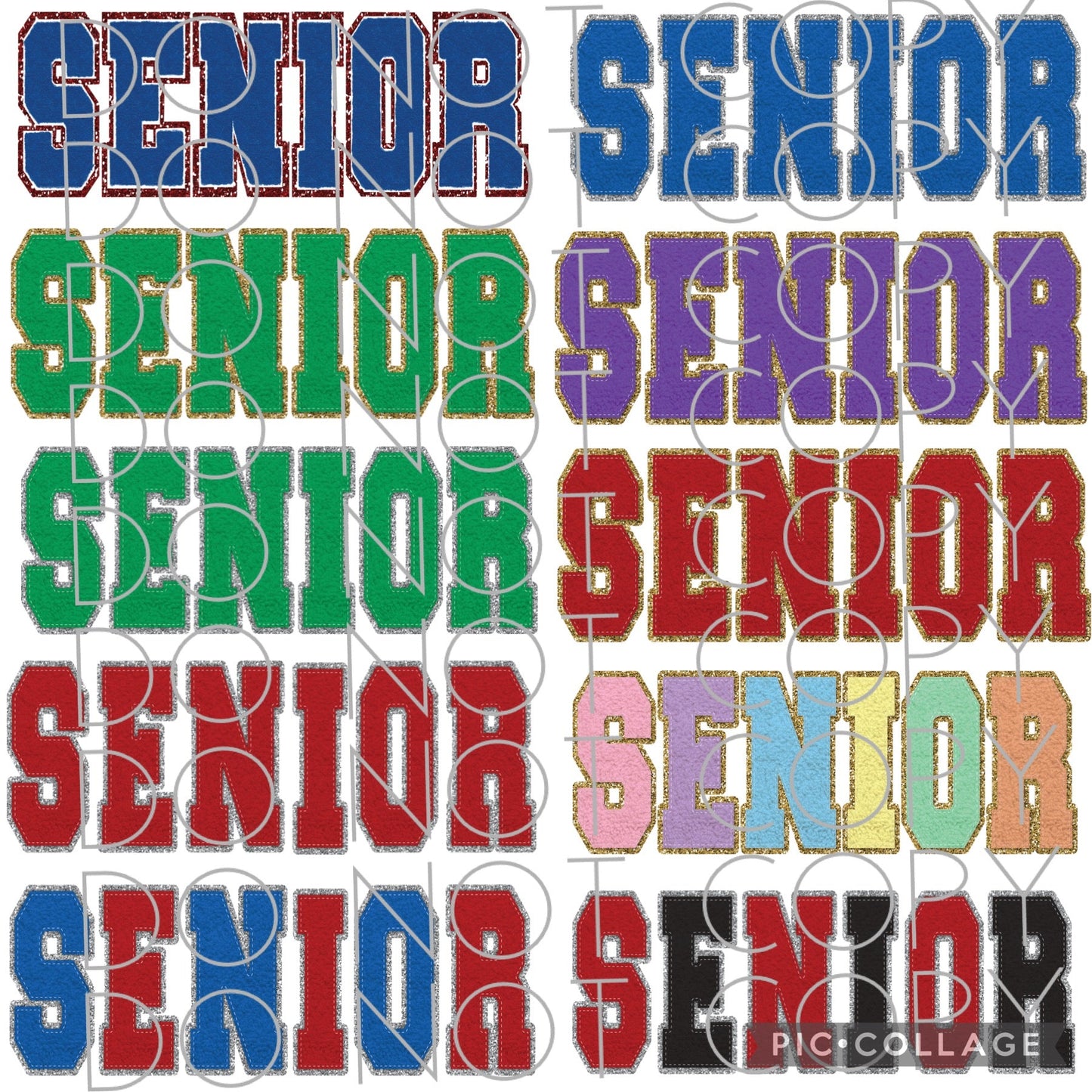 SENIOR Faux Chenille Letters