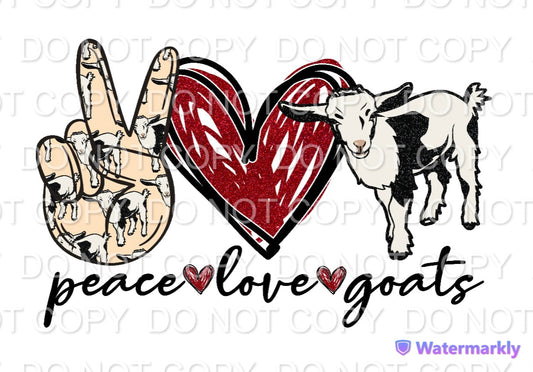 Peace Love Goats Full Color (Adult)