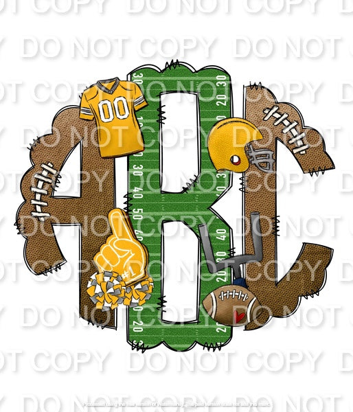 Gridiron with Team Colors Monogram(Sublimation)