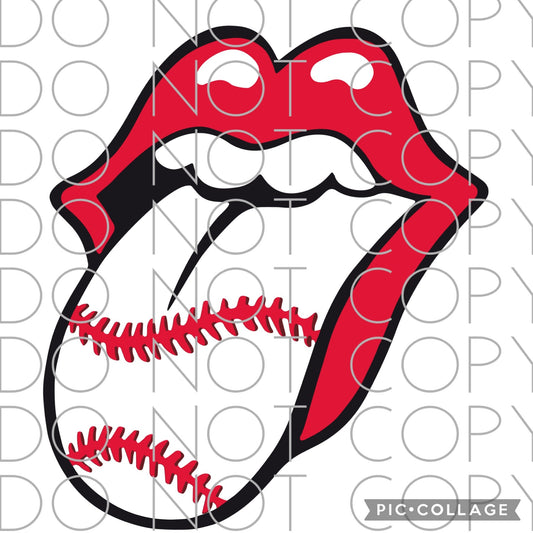 Red Lips and Baseball Tongue Full Color (Adult)