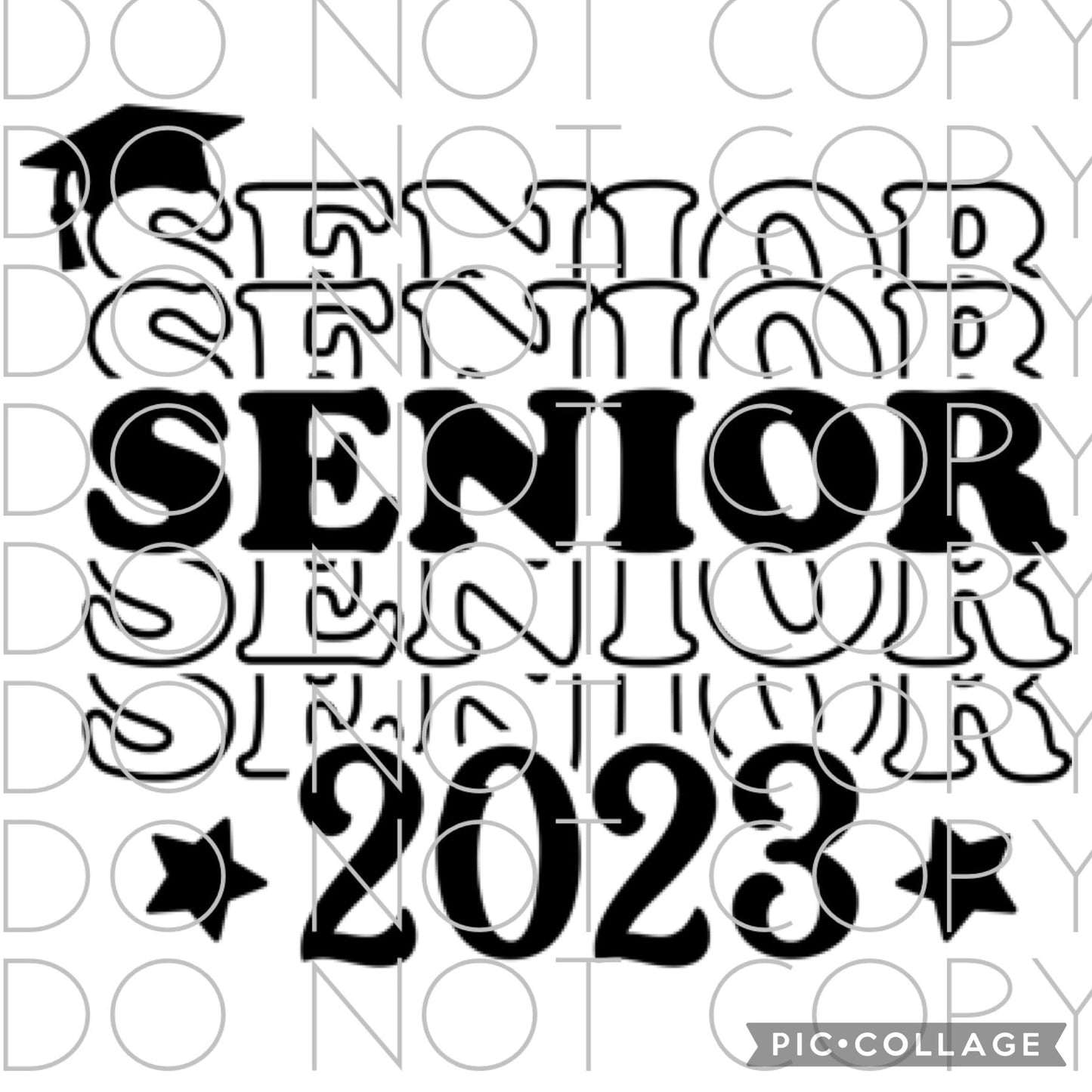 Senior Stacked 2023 Black Font (Direct To Film)