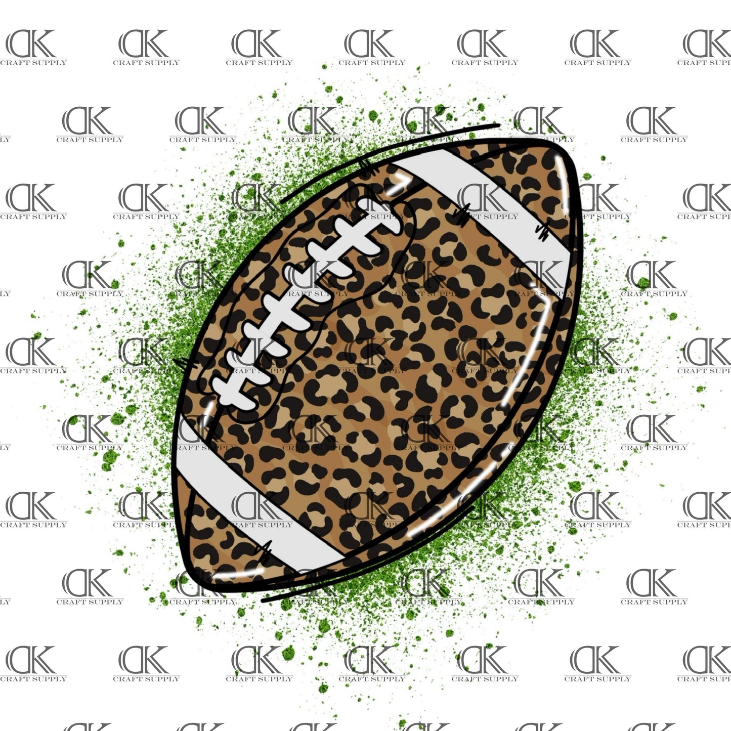 Leopard Football with green background (Direct To Film)
