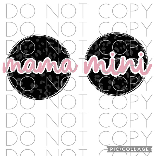 Mama or Mini Black Leopard Circle (Direct To Film)
