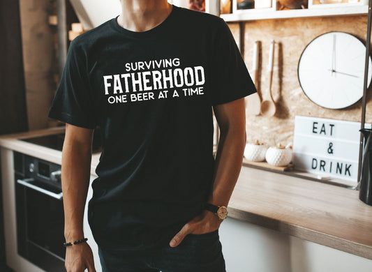 Surviving Fatherhood One Beer At A Time Single Color(Adult)